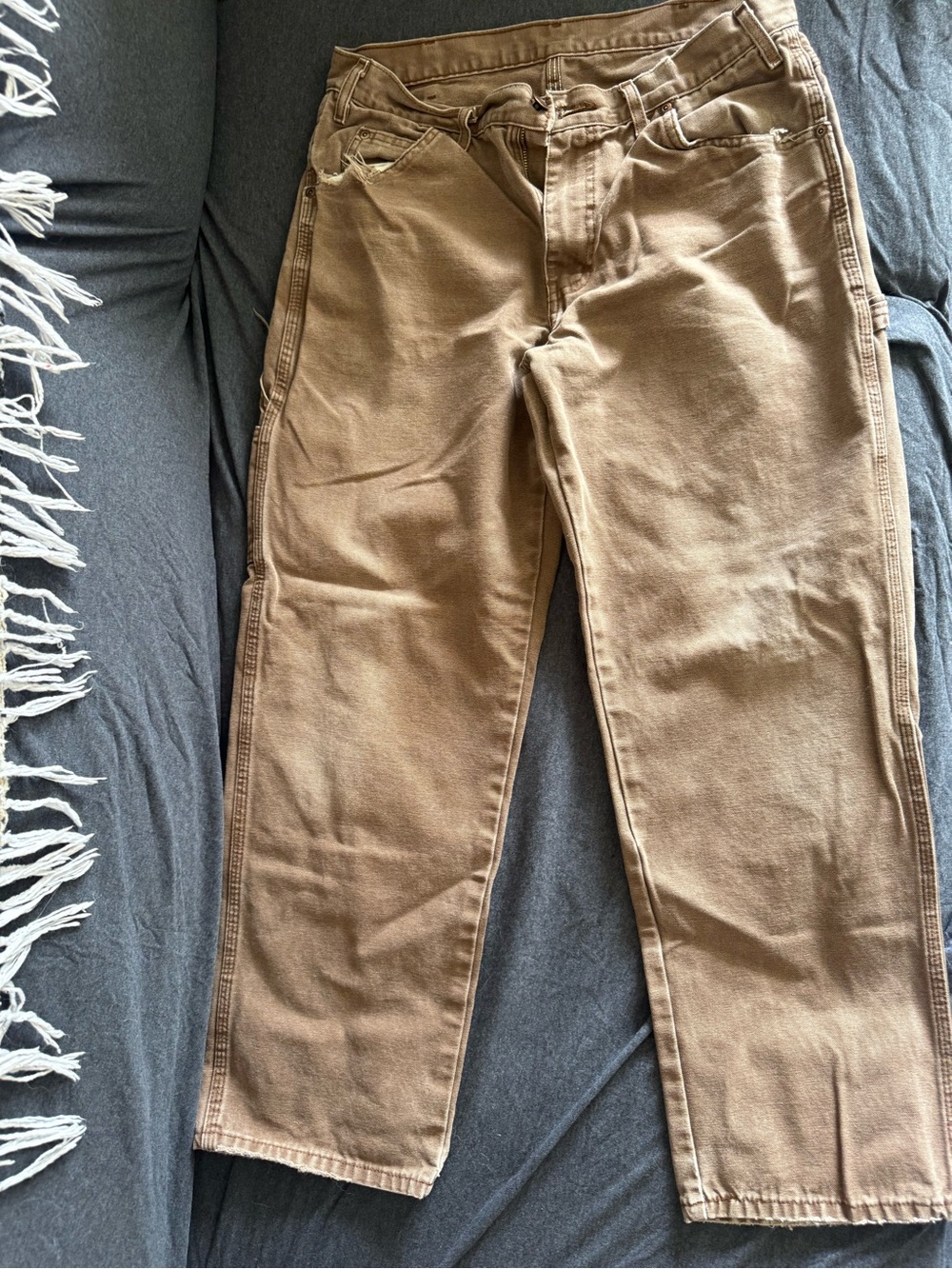 Casual Straight-Leg Khaki Pants